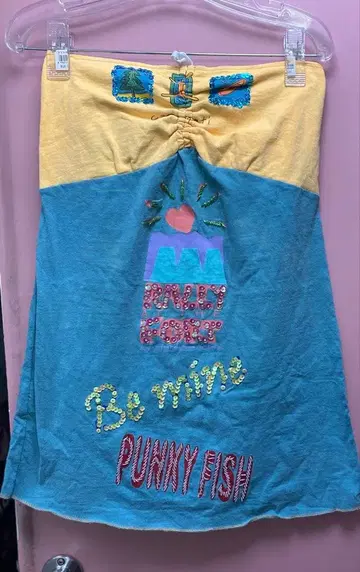 punky fish 자수 2way 원피스 Y2K 리메이크 1점 한정
