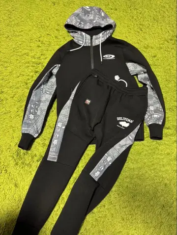 OSP x bassmania 본딩 지퍼 후드티 팬츠 세트