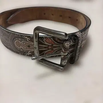 ETRO 천연 가죽 페이즐리 무늬 벨트