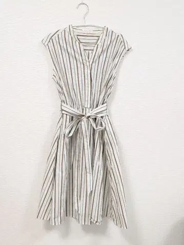 AG by aquagirl 슬리브리스 스트라이프 패턴 셔츠 원피스