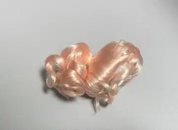 5-6인치 정도 인형 가발 핑크 컬 포니테일