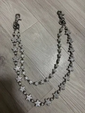 별 모양 크리스탈 장식 지갑 체인