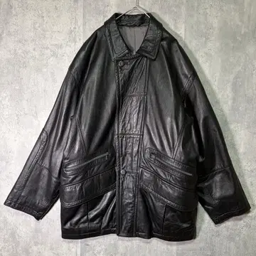 극상 양가죽 가죽 카 코트 충전솜 블랙 riri 지퍼