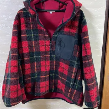 UNIQLO jw 앤더슨 체크 무늬 플리스 자켓 XL