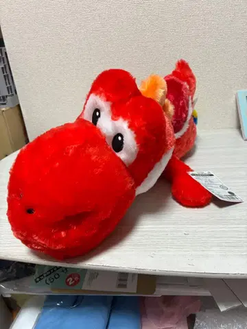 [ 새상품 미사용 ] 슈퍼 마리오 요시 레드 빨간색 봉제 인형