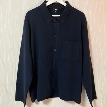 [새상품급] 유니클로 밀라노 리브 셔츠 가디건 네이비 MUJI XL