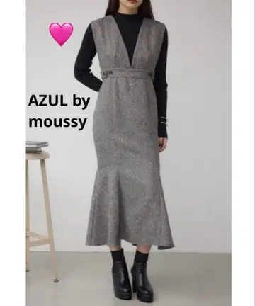 미사용급 AZUL by moussy 머메이드 오버롤 스커트