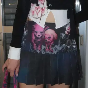 kobinai Skirt 플리츠 스커트 L 사이즈 디자이너 장미 개