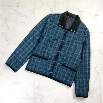 Hariss 체크 무늬 퀼팅 자켓 그린 네이비 사이즈 38*ND60