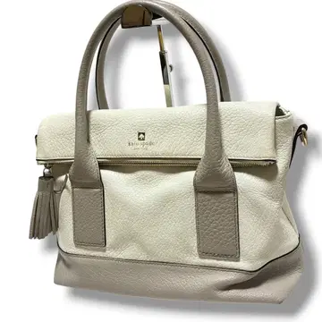 케이트 스페이드 가죽 2WAY 핸드백 태슬 바이컬러 토트