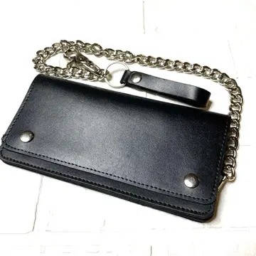 하자품 특가 블랙 가죽 지갑 체인 장지갑 프리미엄 가죽 블랙