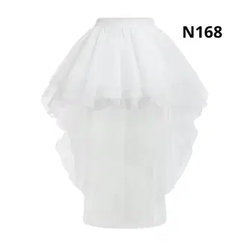 하이 로우 헴 메쉬 스커트 화이트 오간자 스커트