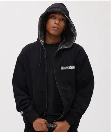 AUIREX EMPIRE STATE 후드티 블랙