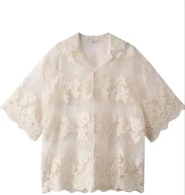 CLANE SHEER FLOWER LACE SHIRTS