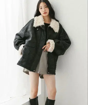 Heather 퍼 컬러 BIG 무스탕 자켓 598821