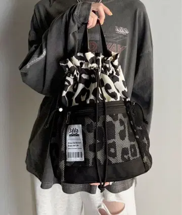[ 자바 x 클래식 엘프 ] 레오파드 무늬 2way 백팩/토트백