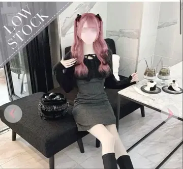 HONEYMEW 케이블 폴로 란 샘플 원피스 블랙 xs