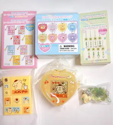 [가슴 두근 푸딩 세트] 산리오 헤이세이 여아 미니 거울 게임기 스트랩