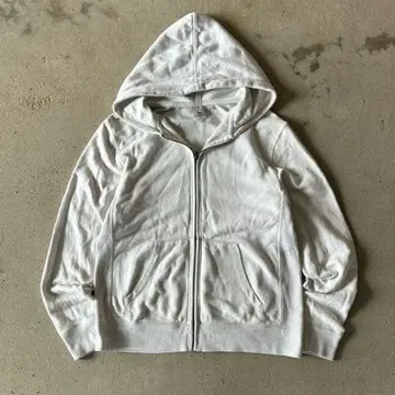 AVIREX U.S.A. 집업 후드티 무지 화이트