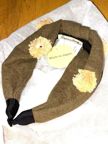 BaraironoBoushi 폼폼 포함 올리브 그린 헤어밴드