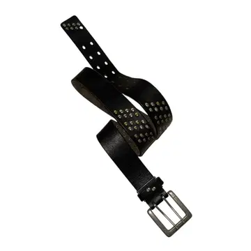 빈티지 하드 더블 스터드 레더 벨트