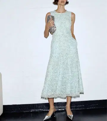 Self-Portrait 민트 그린 레이스 원피스