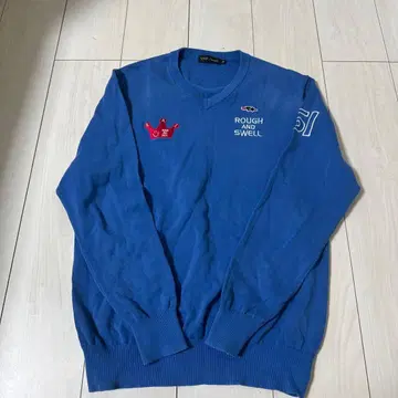 rough:swell 파랑 V넥 스웨터 M