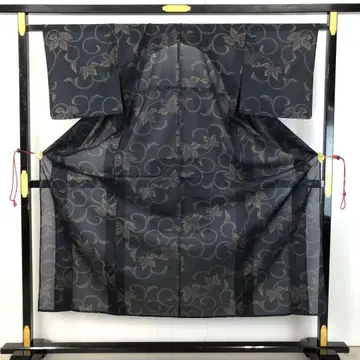 여름 기모노 여름 오시마 당초 무늬 블랙 컬러 KK-2145