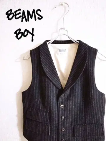 D222011 BEAMS BOY 스트라이프 베스트