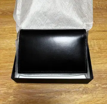 천연 가죽 코도반 블랙 명함지갑 알프스 가죽 미야우치 산업 JAL 가죽