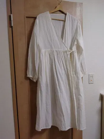 여성 이중 거즈 도트 도비 롱 가디건 여성 XL 오프화이트