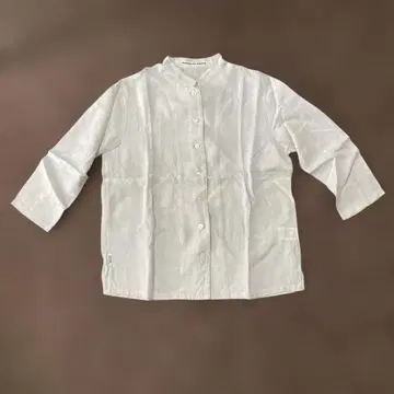 Mademoiselle NON NON 린넨 7부 소매 블라우스 민트 그린