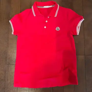 새상품급 MONCLER 레드 피케 셔츠 반팔 골프 등에
