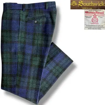 J7064 초미품 사우스위크 USA 해리스 트위드 블랙워치 1P 슬랙스