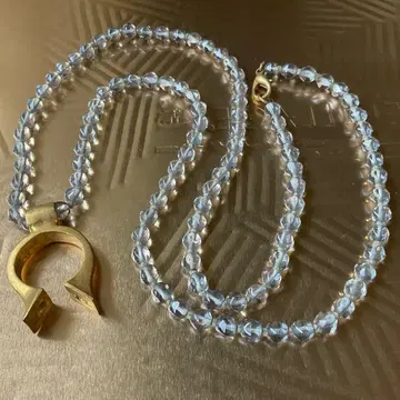 이탈리아 핸드메이드 앤티크 목걸이 골드 놋쇠 빈티지 유리