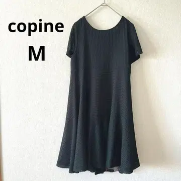 copine 반팔 원피스 블랙 플레어 시스루 니트 M