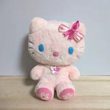 헬로키티 핑크 꽃 봉제 인형 리본 2006