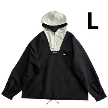 BACKERS 투톤 아노락 후드티 L 블랙 화이트 J.CREW형