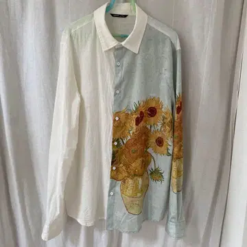 고흐 해바라기 무늬 긴팔 셔츠 XL
