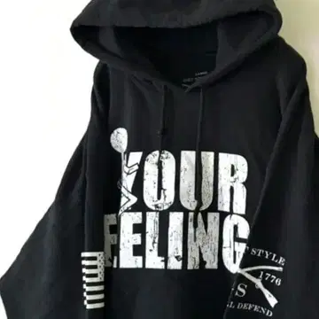 GRUNT STYLE YOUR FEELINGS 후드티 L 블랙 구제 의류