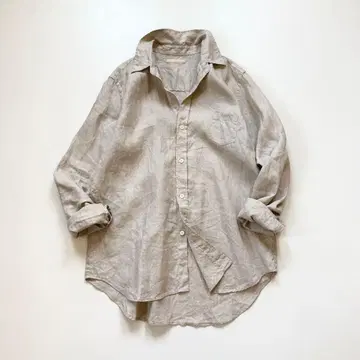 새상품급 플라주 Plage 린넨 100% 오버 사이즈 셔츠 베이지