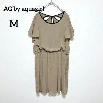 AG 아쿠아걸 셋업풍 원피스 무릎 기장 베이지 M 반팔 260