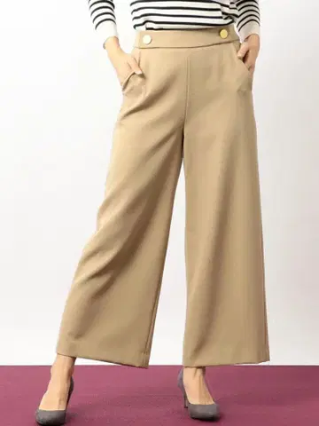 UNITED ARROWS KFC 메탈 버튼 와이드 팬츠