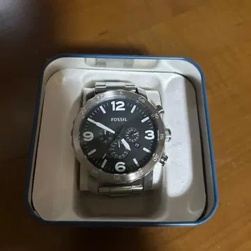 미사용품 FOSSIL 크로노그래프 시계 블랙 스테인리스