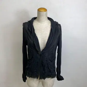 Abahouse 시어 레이스 가디건 블랙 페어리 그런지 y2k