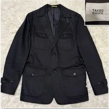새상품급 사파리 자켓 다케오 키쿠치 헤링본 밀리터리 스트레치