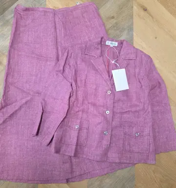 EL MIDAS 핑크 정장 세트 13호 새상품 린넨100 엘르미다 y54