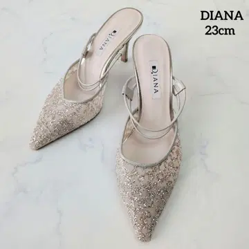 [미사용] DIANA 다이애나 스틸레토 글리터 뮬 23