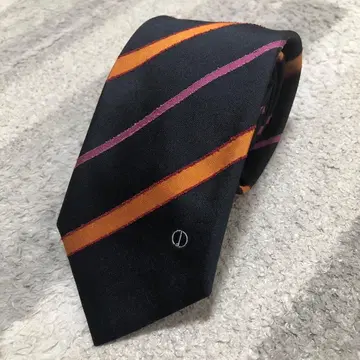 던힐 dunhill 스트라이프 넥타이 블랙 오렌지 핑크