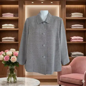 [택 포함 새상품] 일본제 루즈핏 카라 부착 자켓 블루 그레이 LL